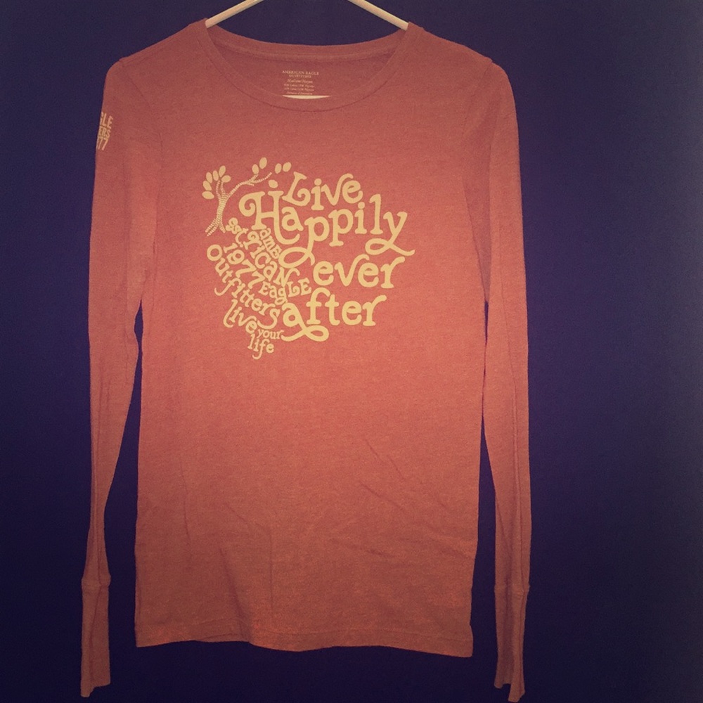 American Eagle Long Sleeve Orange Top M